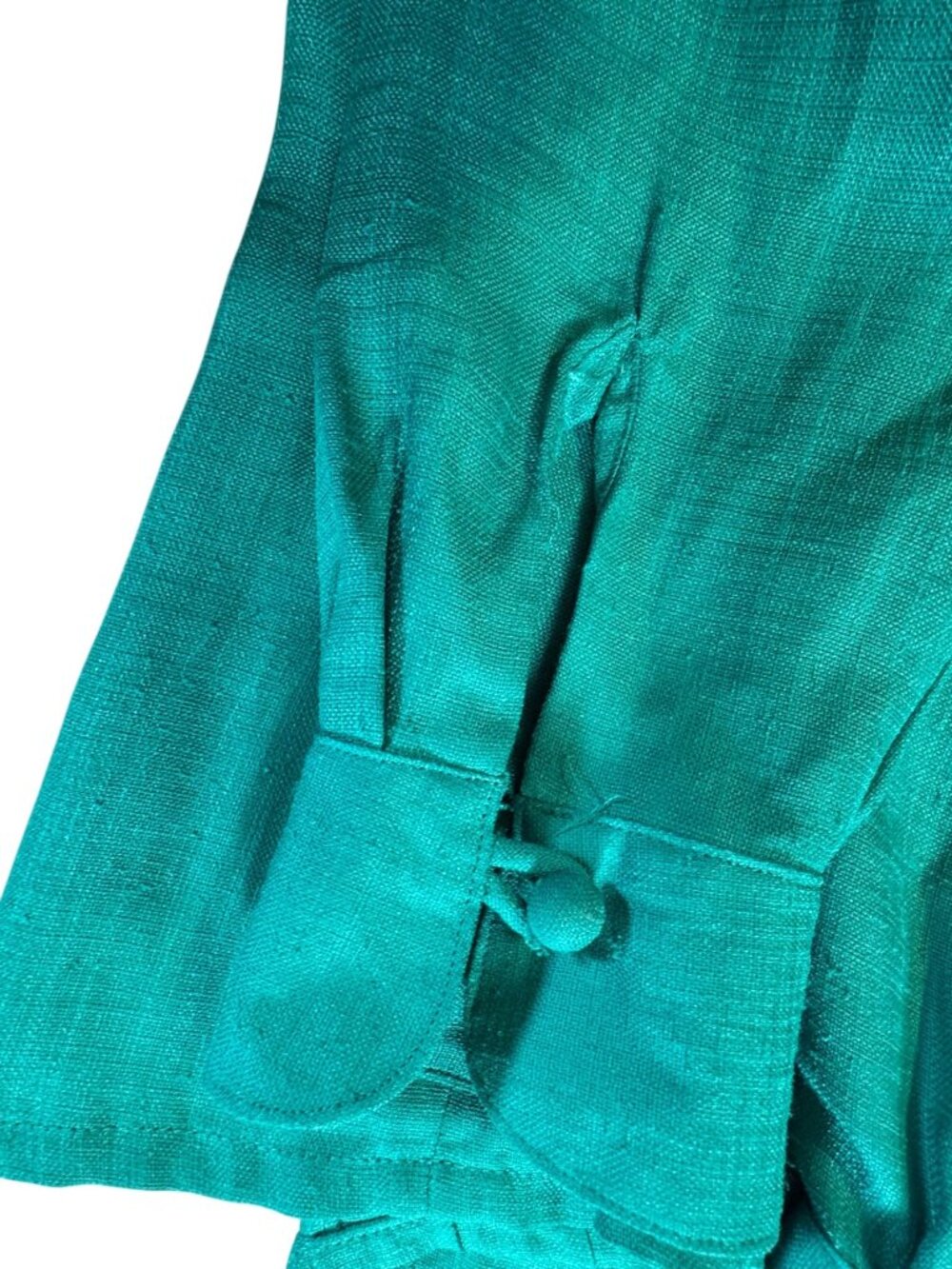 Vintage Evan Picone Petites Teal Button Front Pleated Blouse Top Size 4 - Picture 14 of 14